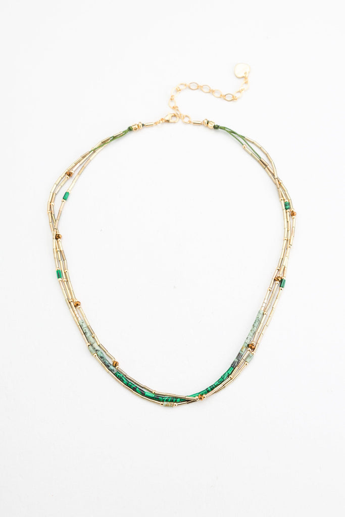 Forest Green Beaded Necklace - Nakamol