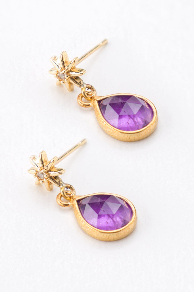 Purple Starburst Earrings - Nakamol