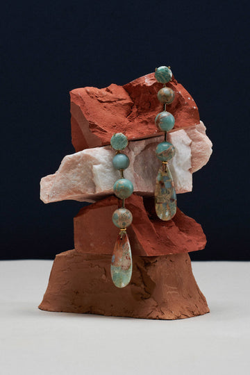 Single Strand Amazonite Drop Earrings - Nakamol