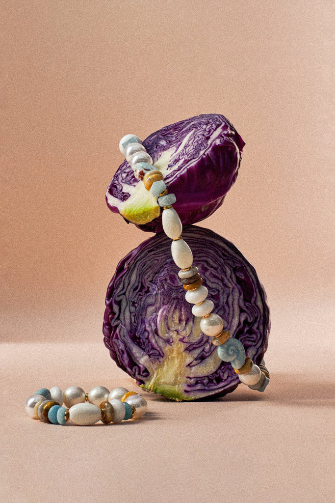 Blue White Mix Gemstone Necklace - Nakamol