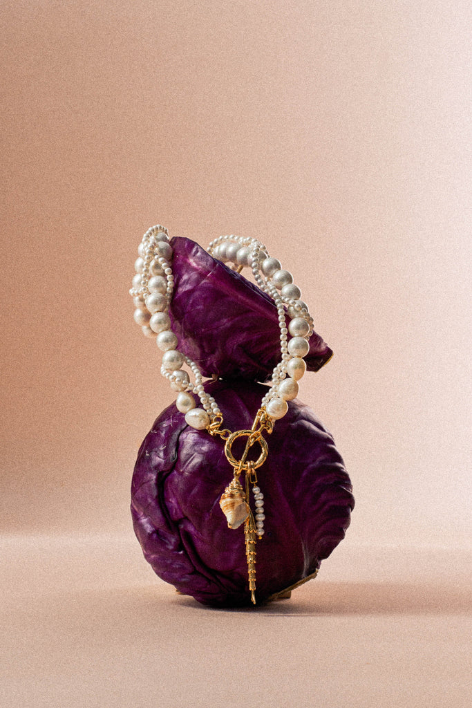 White Pearl Twist Necklace - Nakamol