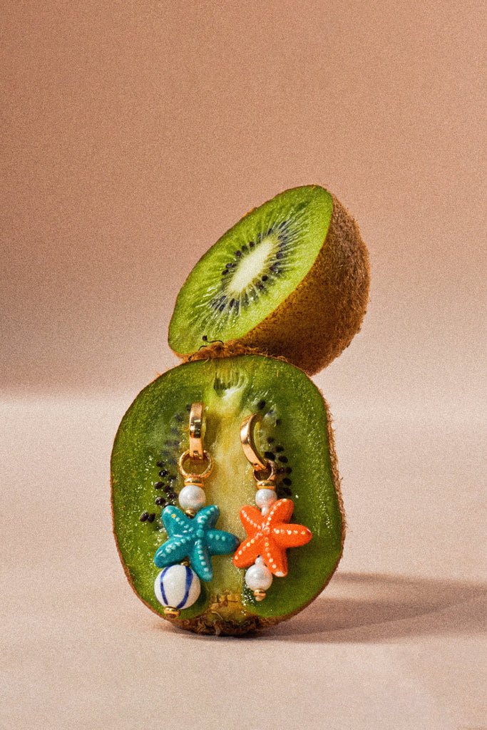 Teal Asymetrical Ocean Earrings - Nakamol