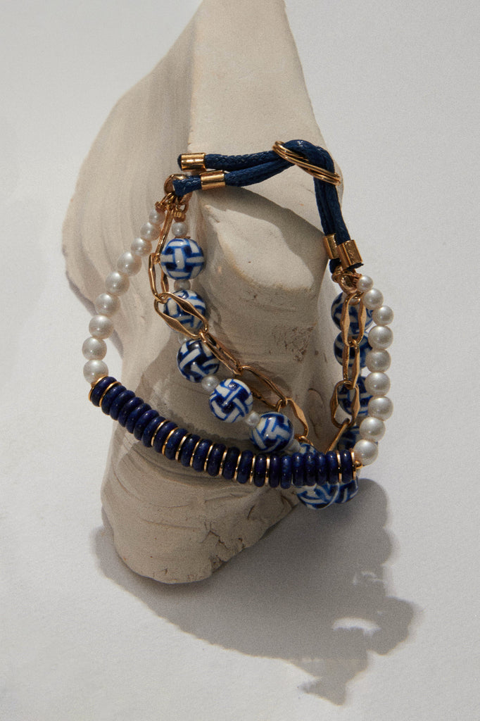 White Lapis Chain Woven Bracelet - Nakamol