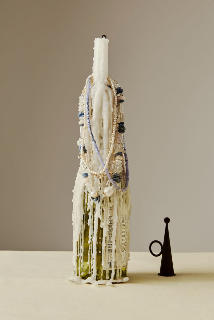 Faceted White Pearl Gold Chain Necklace - Nakamol