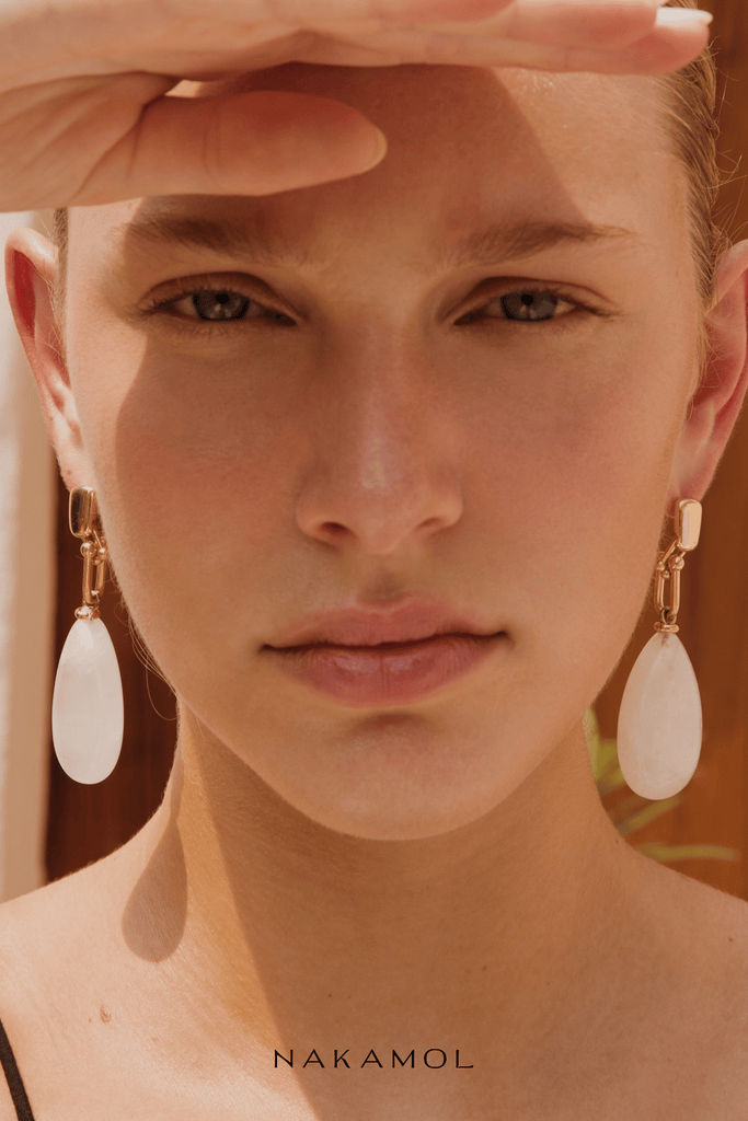 Moonstone Tear Drop Earrings - Nakamol