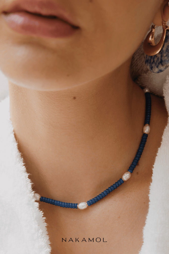 Lapis Strand Short Necklace - Nakamol