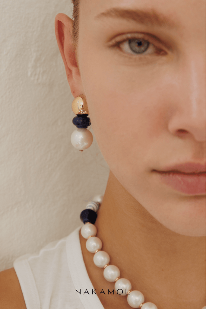 Triple Stone Drop  Earrings - Nakamol