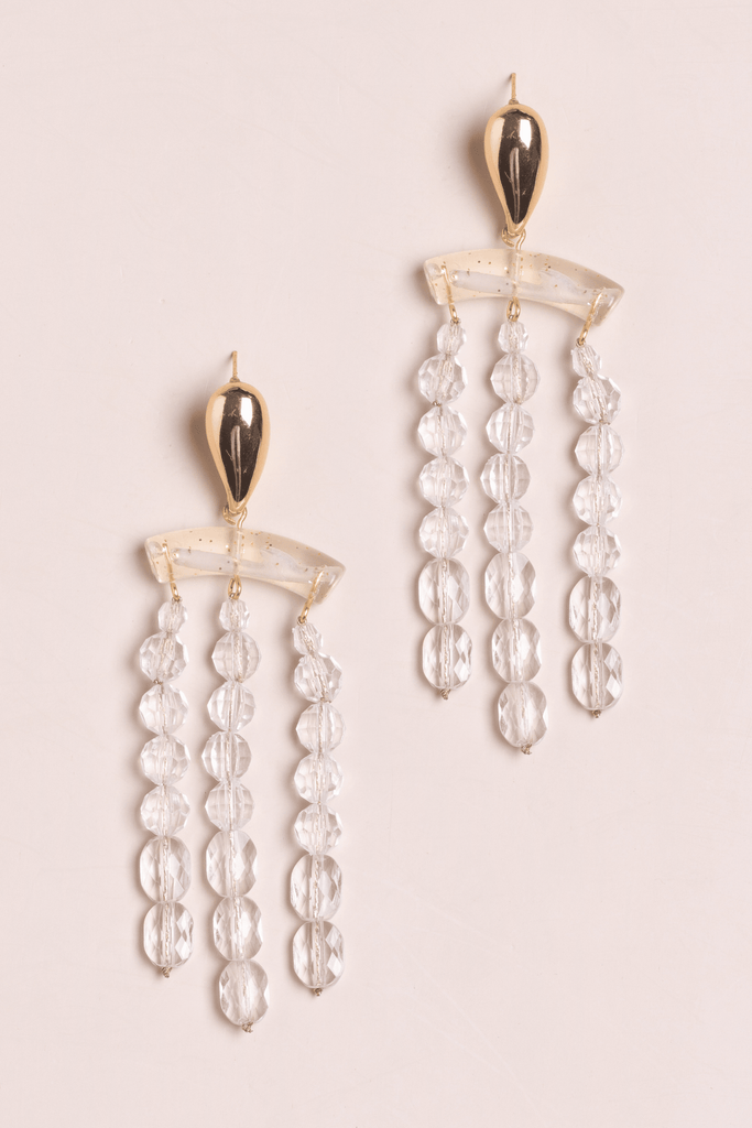Clear Crystal Waterfall Earrings - Nakamol