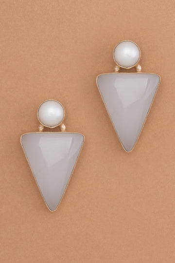 Geometric Inverted Triangle Drop Earrings - Nakamol