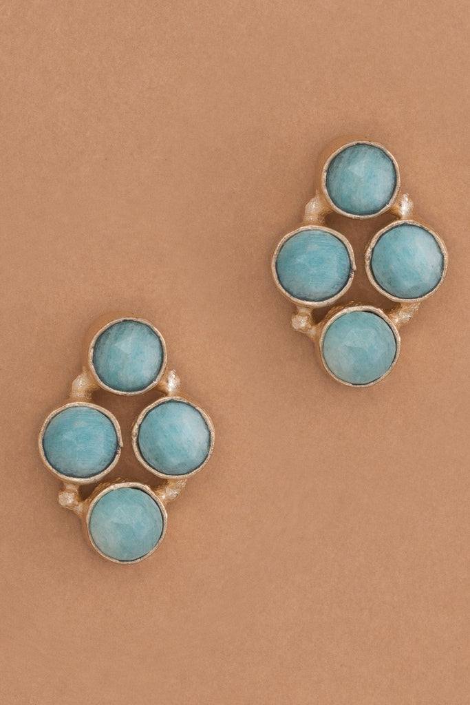 Blue Gold Amazonite Earrings - Nakamol