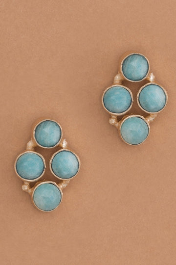 Blue Gold Amazonite Earrings - Nakamol