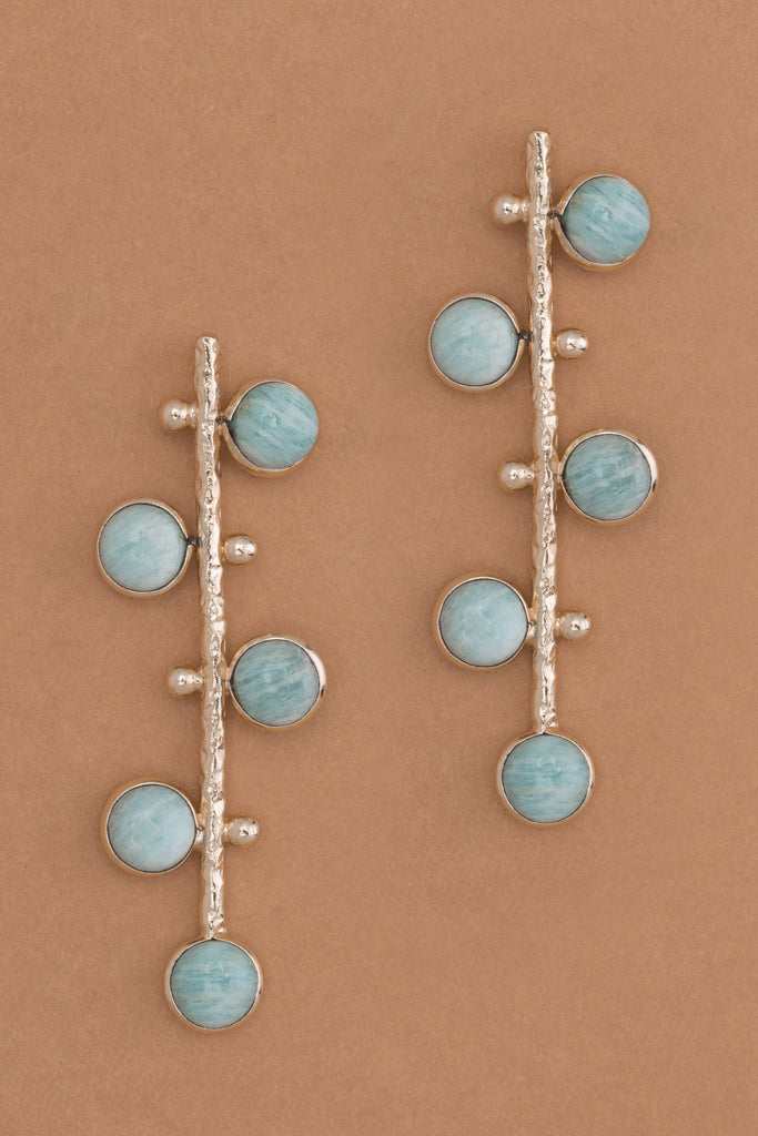 Blue Green Single Drop Earrings - Nakamol