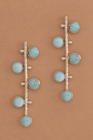 Blue Green Single Drop Earrings - Nakamol