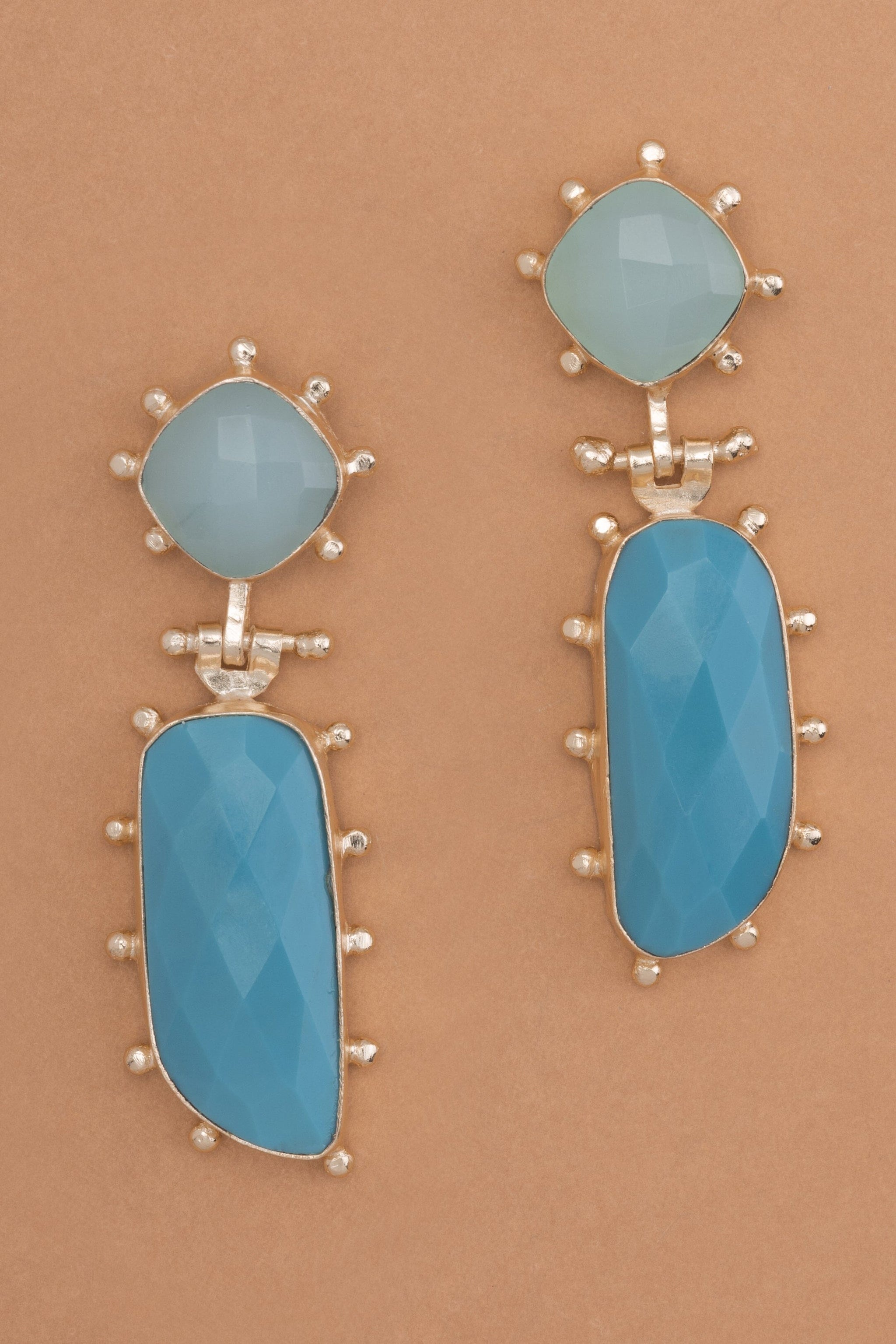Teal Gemstone Drop Earrings – Nakamol