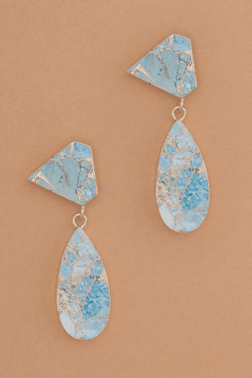 Turquoise Gold Drop Earrings - Nakamol