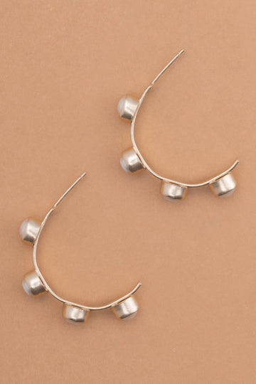 White Pearl J Earrings - Nakamol
