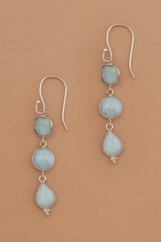 Triple Turquoise Drop Earrings - Nakamol