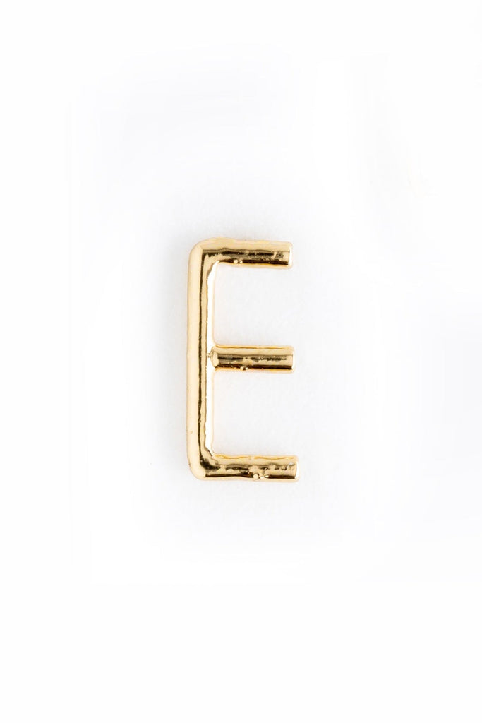 Letter E Gold Condensed Earrings - Nakamol