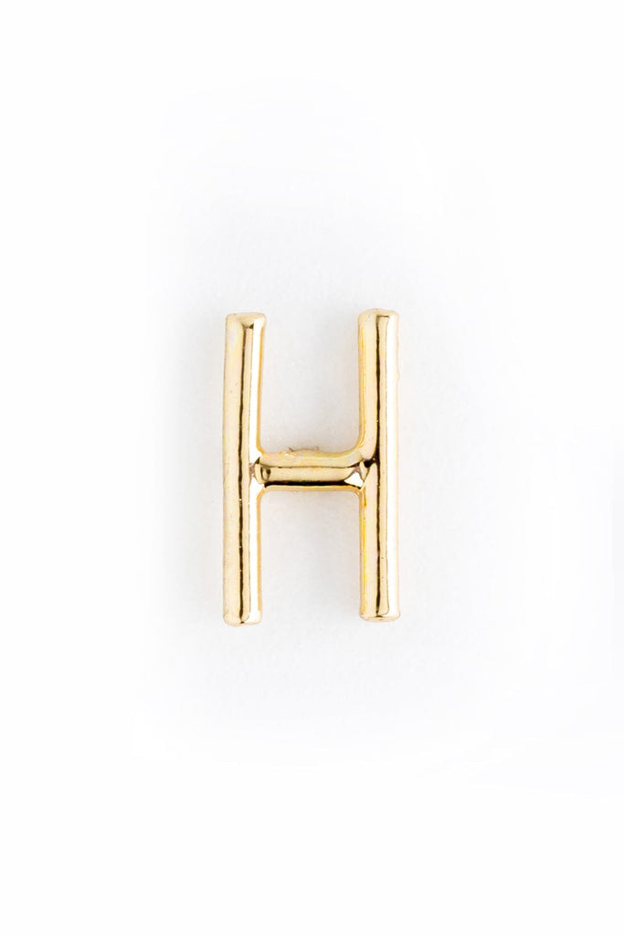 Letter H Gold Condensed Earrings - Nakamol