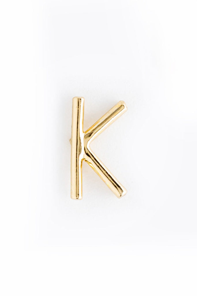 Letter K Gold Condensed Earrings - Nakamol