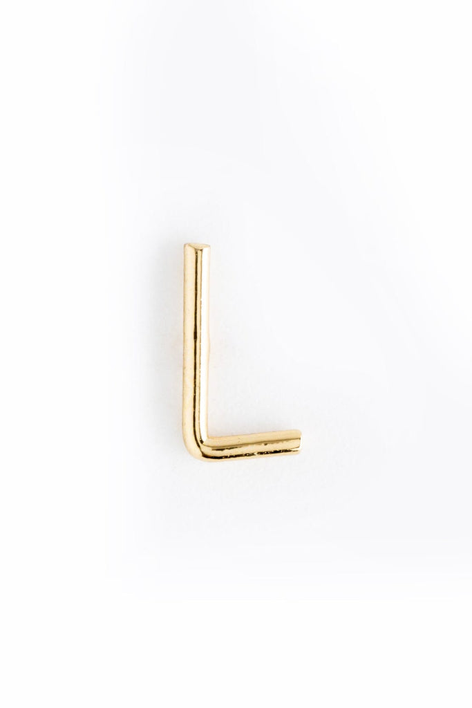 Letter L Gold Condensed Earrings - Nakamol