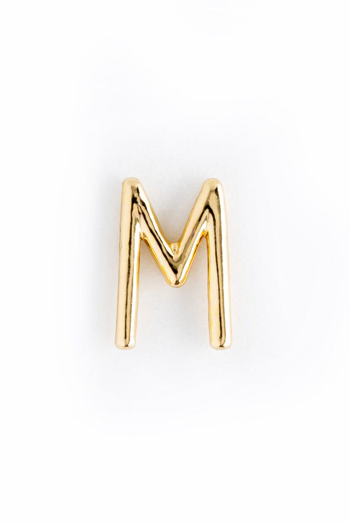 Letter M Gold Condensed Earrings - Nakamol