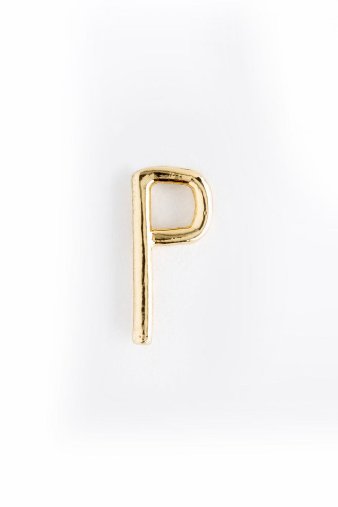 Letter P Gold Condensed Earrings - Nakamol