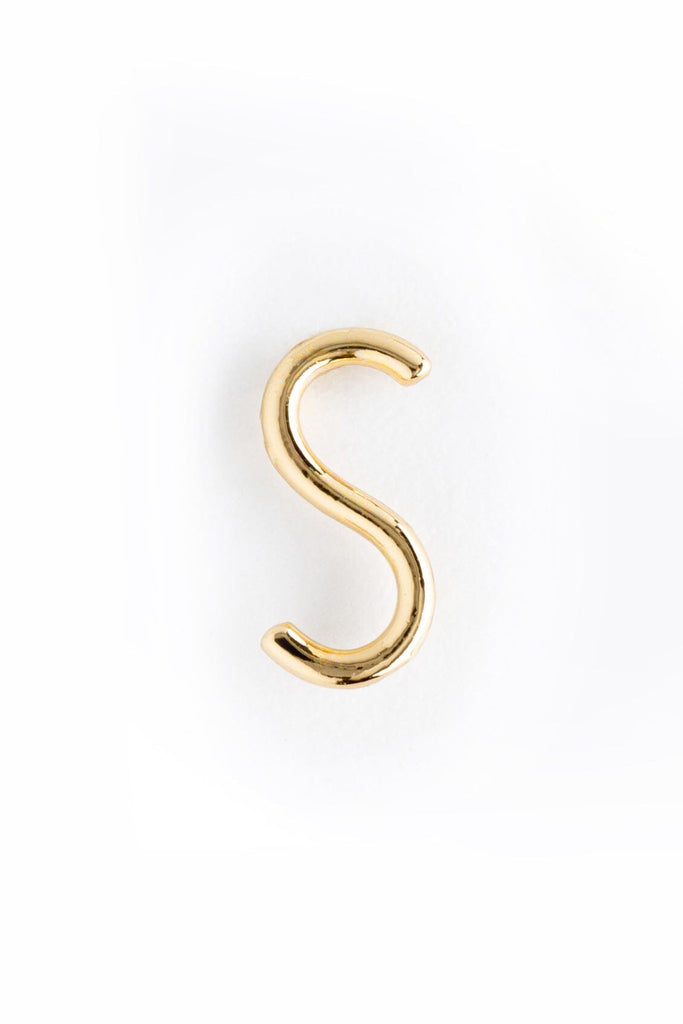Letter S Gold Condensed Earrings - Nakamol