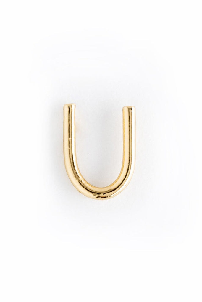 Letter U Gold Condensed Earrings - Nakamol