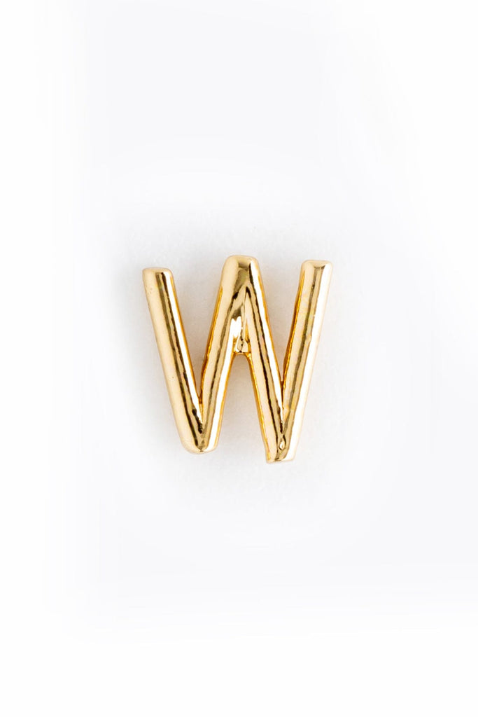 Letter W Gold Condensed Earrings - Nakamol