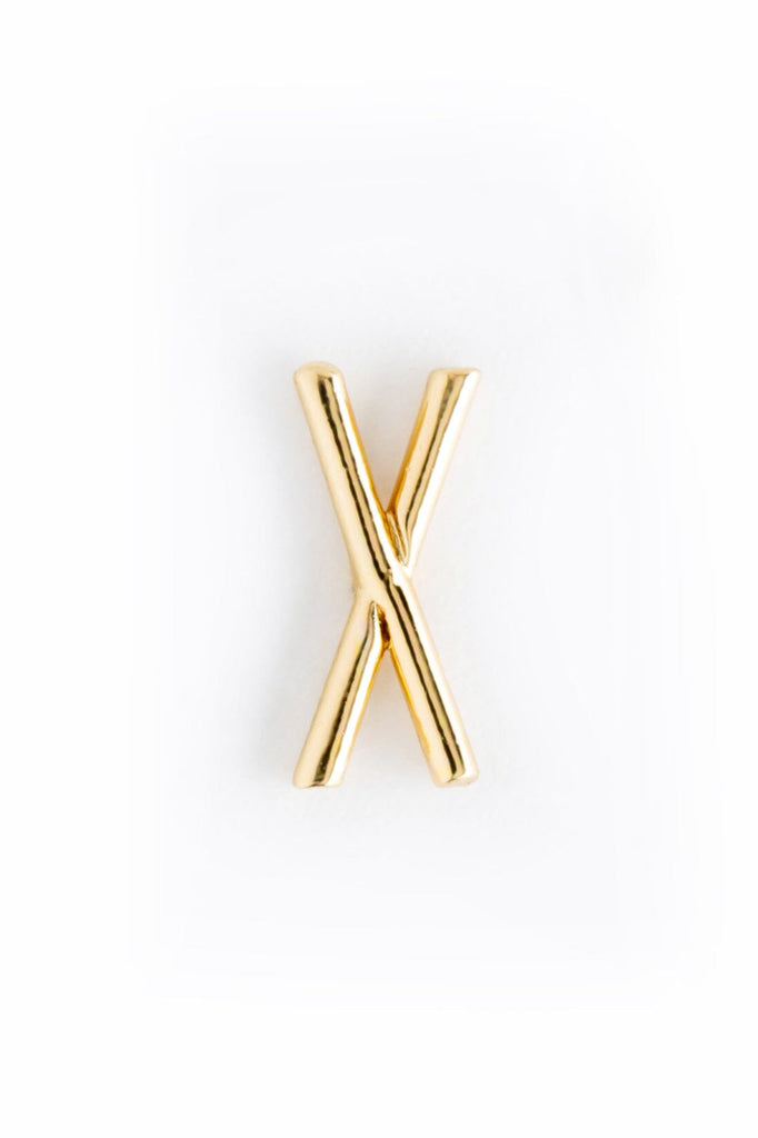 Letter X Gold Condensed Earrings - Nakamol