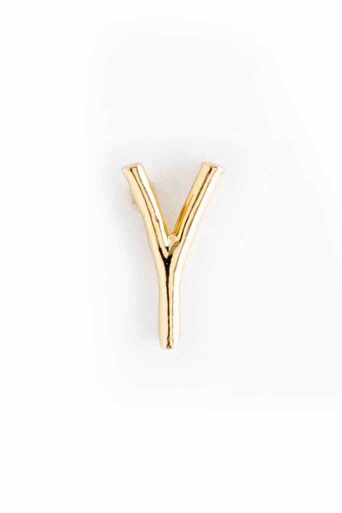 Letter Y Gold Condensed Earrings - Nakamol