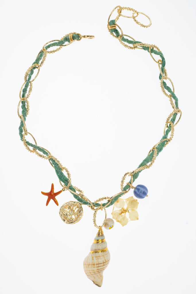 Shell Charm Cotton Cord Necklace - Nakamol