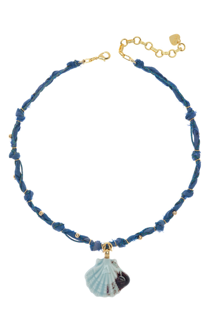 Light Blue Shell Charm Necklace - Nakamol