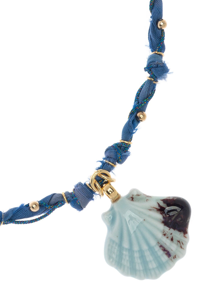 Light Blue Shell Charm Necklace - Nakamol