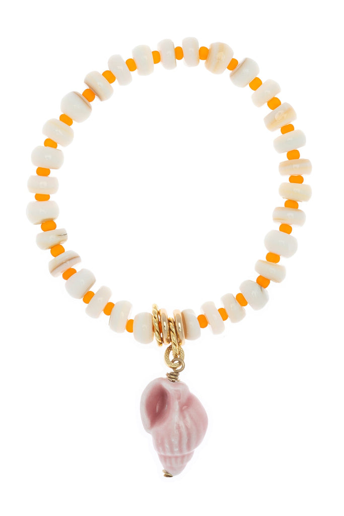 Pink Conus Charm Stretchy Bracelet - Nakamol