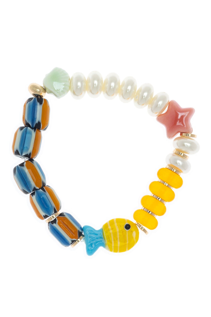 Mix Stone Chunky Stretch Bracelet - Nakamol