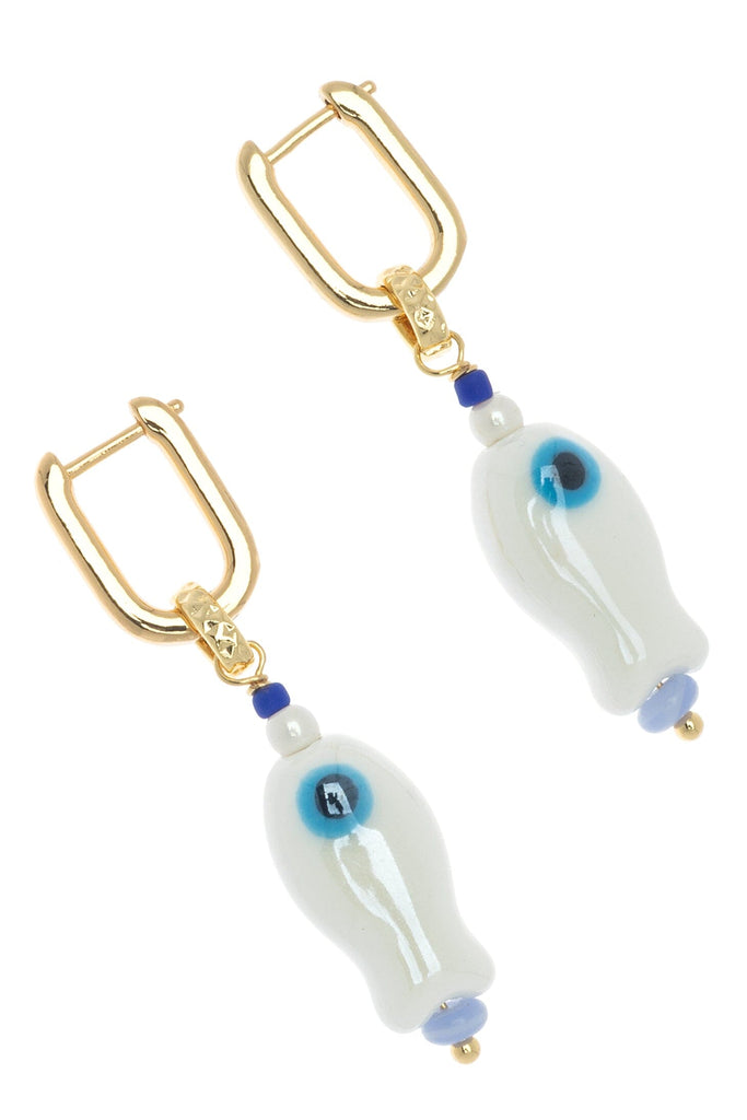 Lucky White Fish Drop Earrings - Nakamol