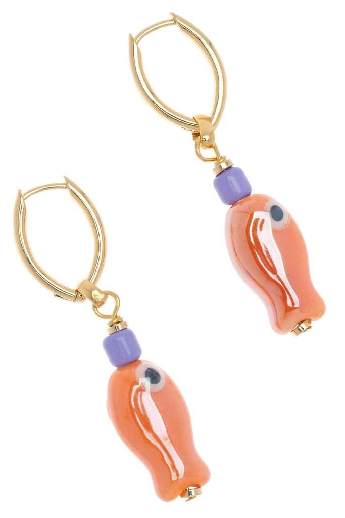 Lucky Orange Fish Drop Earrings - Nakamol