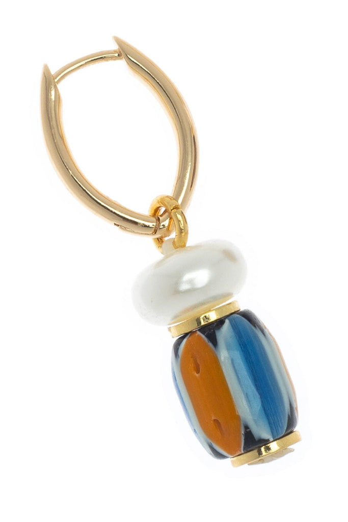 Lapis Yellow Bead Drop Earrings - Nakamol