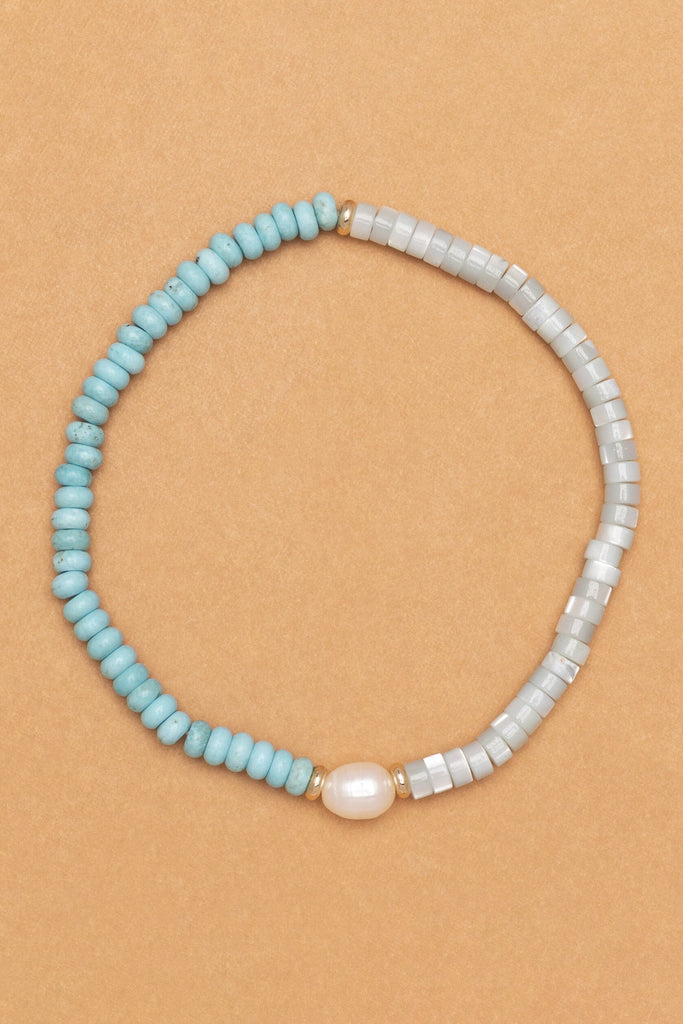 Asymmetrical Amazonite Turquoise Stretchy Bracelet - Nakamol