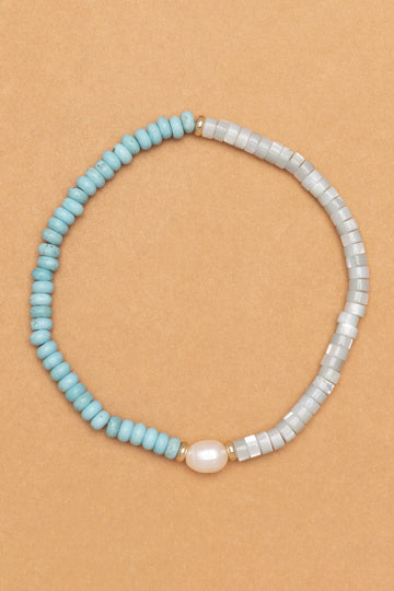 Asymmetrical Amazonite Turquoise Stretchy Bracelet - Nakamol