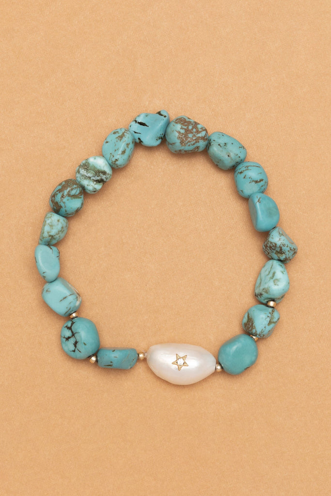 Chunky Turquoise Stretchy Bracelet - Nakamol