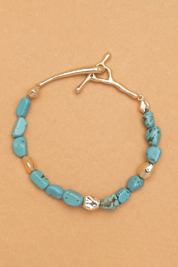 Chunky Turquoise Stone Bracelet - Nakamol