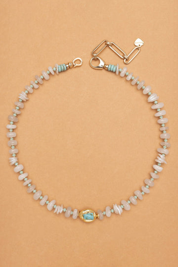Moonstone Turquoise Beaded Necklace - Nakamol
