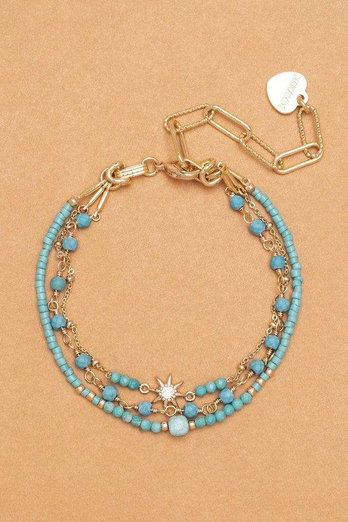 Layered Turquoise Beaded Bracelet - Nakamol