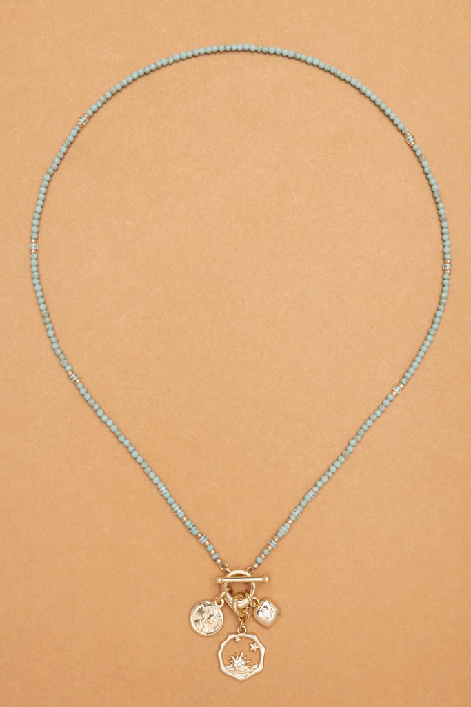 Turquoise Charm Pendant Long Necklace - Nakamol