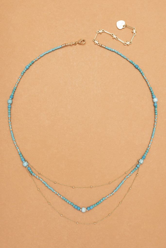 Turquoise Gold Layered Necklace - Nakamol