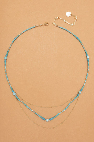 Turquoise Gold Layered Necklace - Nakamol