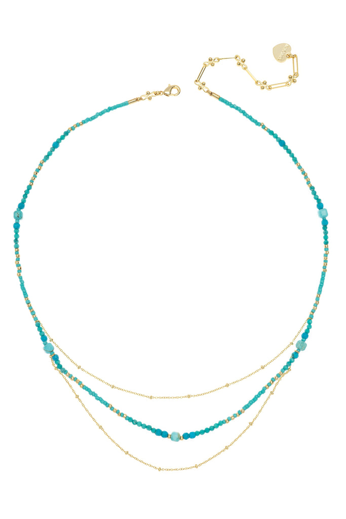 Turquoise Gold Layered Necklace - Nakamol